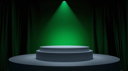 An empty illuminated stage awaits its performers.