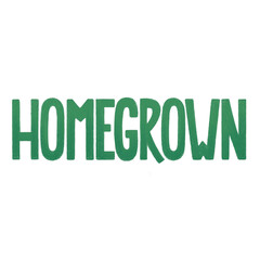 Green homegrown word logo lettering