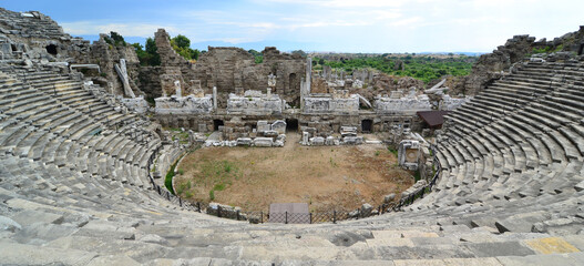 Side Ancient City in Manavgat, Antalya, Turkey