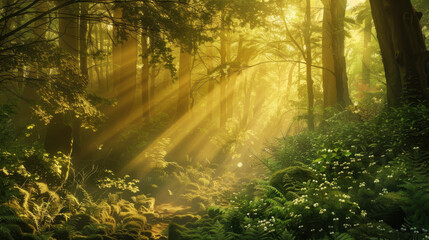 Obraz premium sunlight in the forest