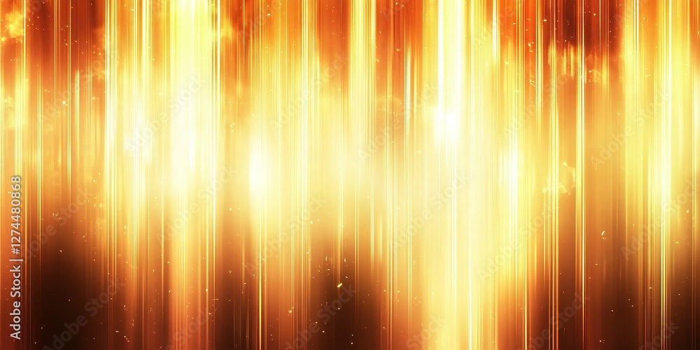 Poster bright golden light rays shine through a shimmering background creating a dynamic visual effect