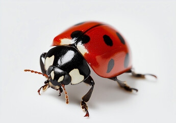 ladybug isolated on white background and copy space 