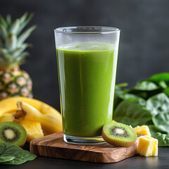 frullato di frutta con kiwi, banane e ananas