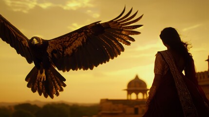 Eagle Soaring in Late Sun