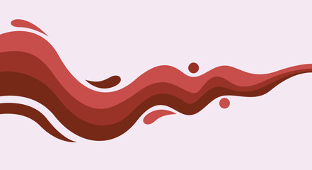 Modern red gradient banner background. Graphic design banner pattern background template with dynamic wave shapes