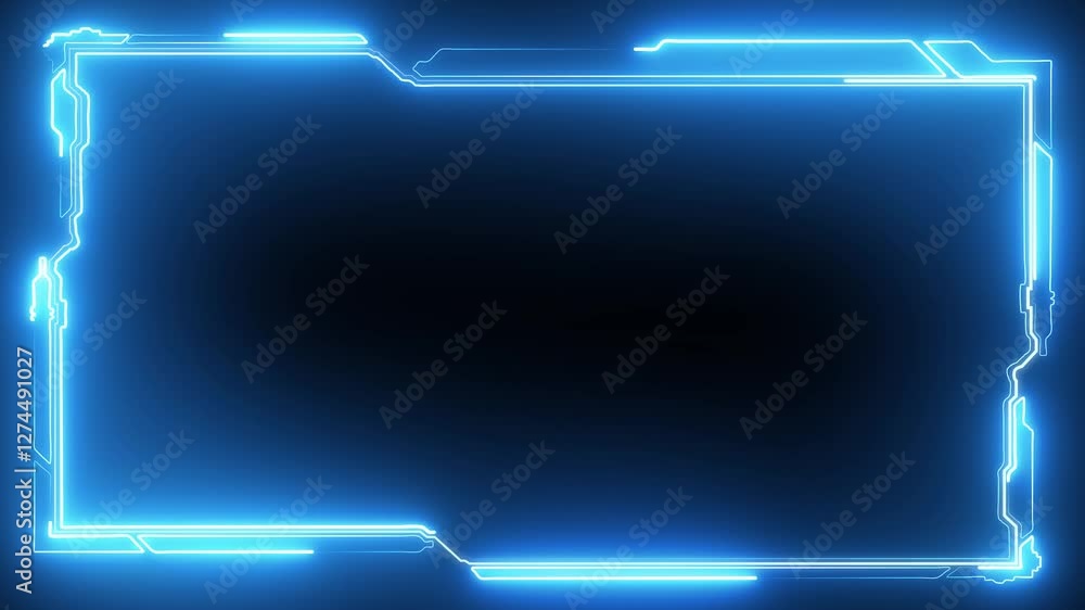 Aufkleber hud neon futurate background. frame border hud element. hud viewfinder. futuristic viewfinder of the