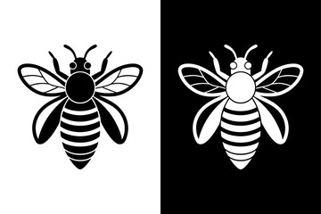 Bee icon vector on White Background ,Vector Art Illustration on white background.