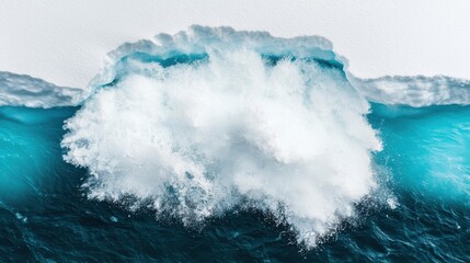 Obraz premium Glaciers calving into the sea melting ice and sustainability perspectives