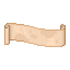 Pixel illustration of an old paper scroll