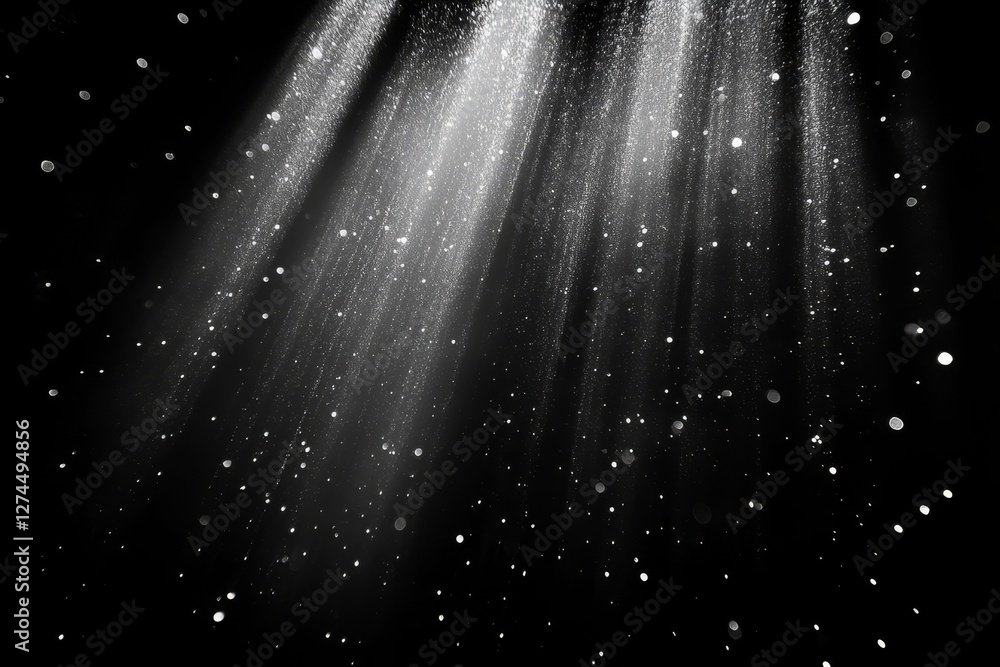 Aufkleber beams of light shining down with particles, creating a mesmerizing spectacle