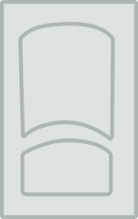 Vector Illustration of a door with curved moldings. Traditional and New Style