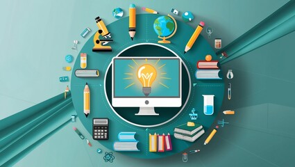 abstract technology or knowledge background , AI Generated.