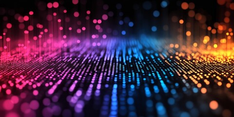 Fototapeta premium abstract colorful digital data stream, representing a vibrant, dynamic flow of information and connection