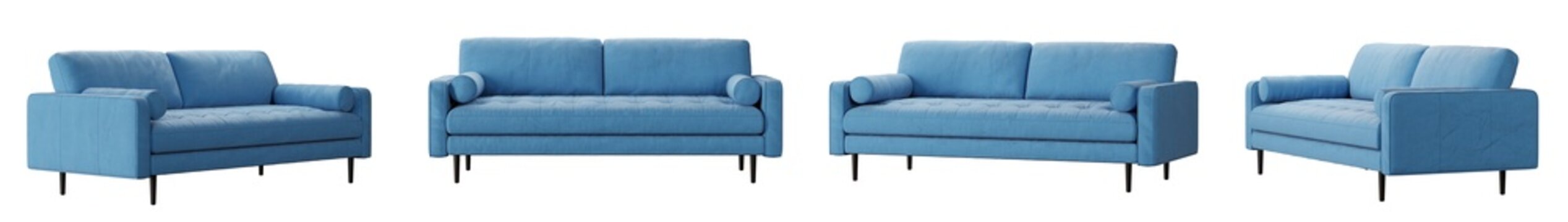Sofa set isolated on transparent background. 3D render. 3D illustration.
