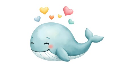 Obraz premium Whale's love bubble
