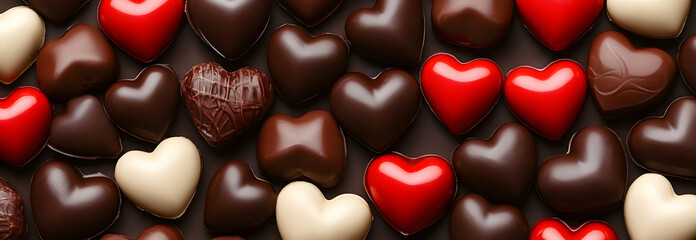 Fototapeta premium Chocolate hearts pattern