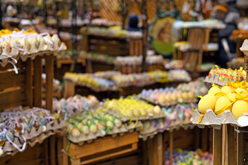 Yellow painted Easter eggs,Vienna,Austria