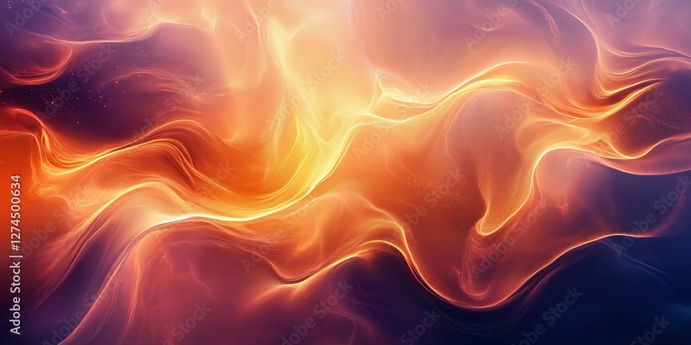 Wall mural smooth and luminous abstract artwork featuring flowing golden swirls with soft texture