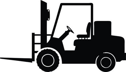 Forklift vector silhouette illustration (28).eps