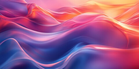 Fototapeta premium Colorful fluid wave motion with soft gradient lighting, representing energy, creativity