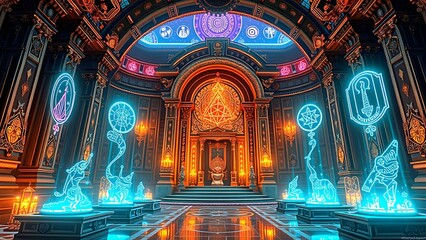 Obraz premium Virtual Dimension with Energy Portals and Connected Worlds - 02