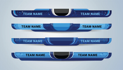 Scoreboard Broadcast Graphic and Lower Thirds Template for sport soccer and football