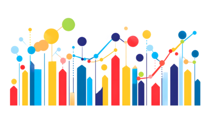 Group of diverse  represented in a colorful infographic symbolizing teamwork and community