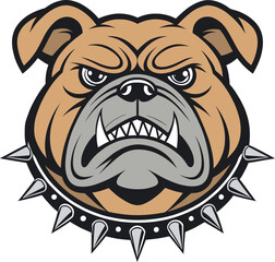 Ferocious Bulldog Head vector illustration white Background