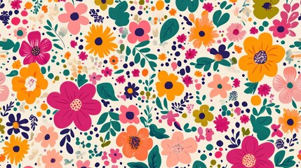 Colorful floral seamless pattern background for textile design