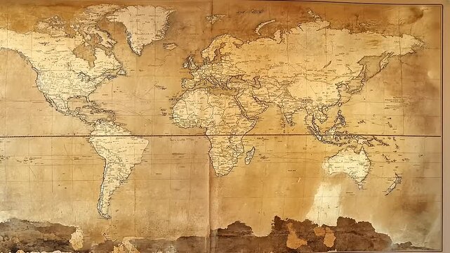 old world map on old paper