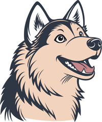 Siberian Husky in cartoon design, animal Character vector illustration white background © Tamim khan geox