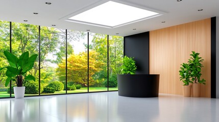 office ceiling with geometric skylight