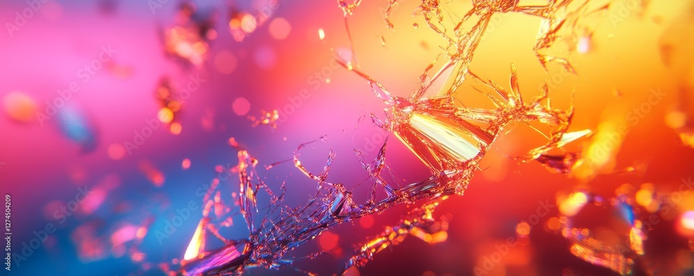 Poster abstract art of splashing water with colorful gradient