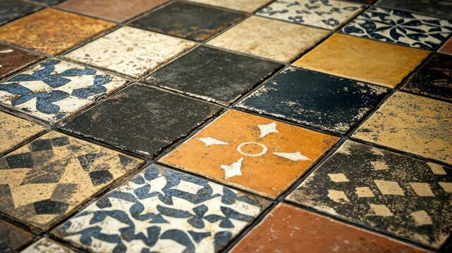 Colorful vintage tile floor design in a modern interior space for timeless aesthetic appeal