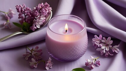 spa still life with candles , AI Generated.