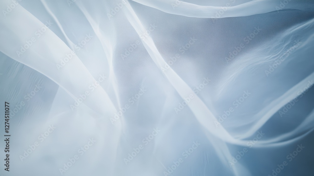 Poster soft, flowy, ethereal fabric textures in gentle light, creating a serene and calming atmosphere for 
