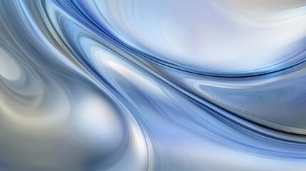 Obraz premium Abstract wave pattern with soft blue and silver tones showcasing flowing design and smooth curves for artistic backgrounds or modern decor projects
