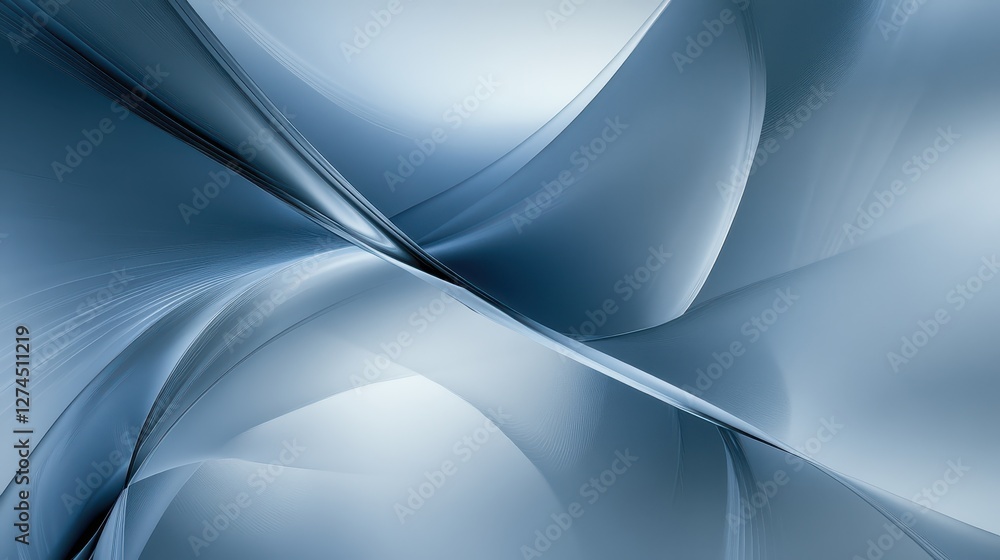 Aufkleber abstract swirling blue motion background with soft curves and gradients for use in digital design, w
