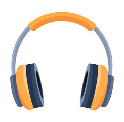 orange headphones isolated on white