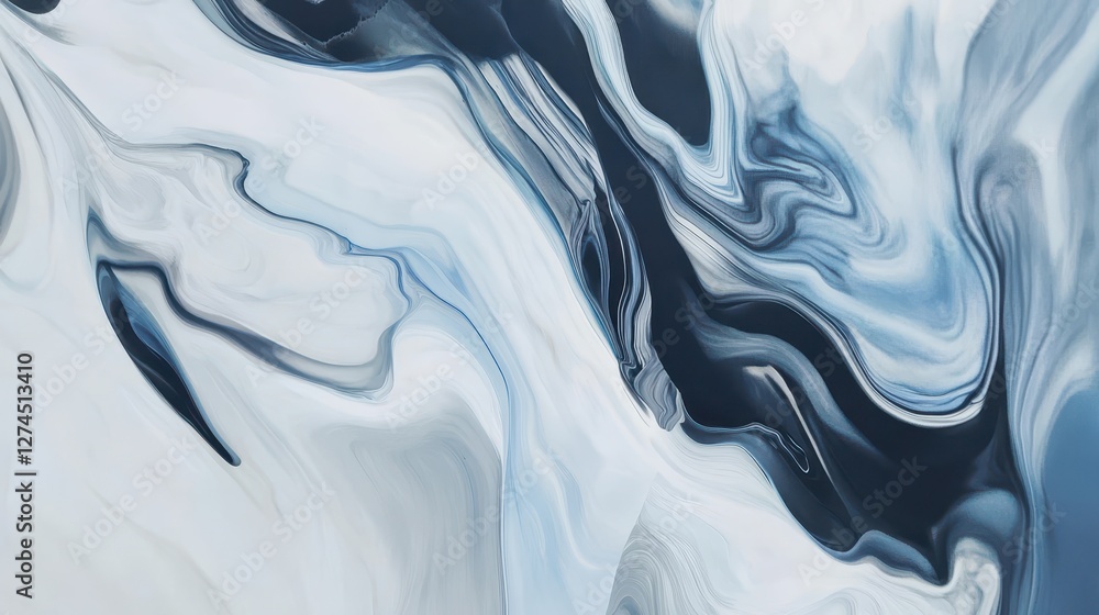 Aufkleber elegant abstract swirling patterns in shades of blue and white creating a serene and tranquil atmosp