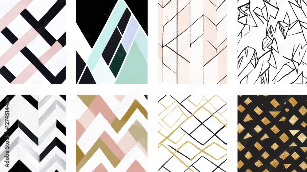 Aufkleber colorful and stylish pattern collection featuring geometric shapes and design elements for modern in