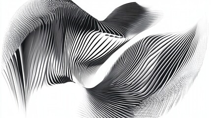 Abstract Black and White Wave Pattern, Modern Design, Fluid Lines, Textured Surface, Art Concept, Minimalist Aesthetic, Digital Illustration