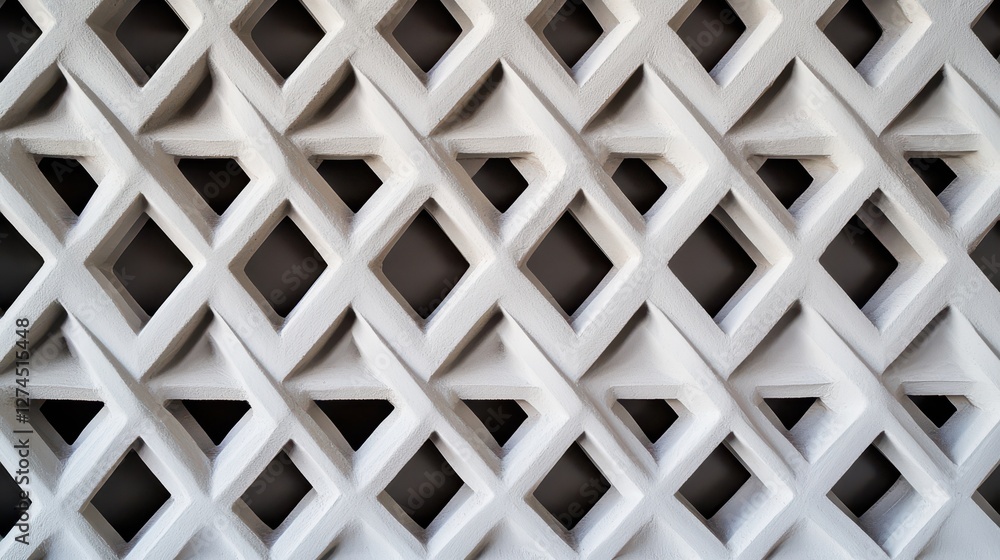 Poster intricate geometric pattern of diamond shapes formed on textured concrete surface ideal for modern d