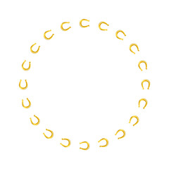 Realistic Gold Lucky Horseshoe vector icon. St. Patrick tradition
