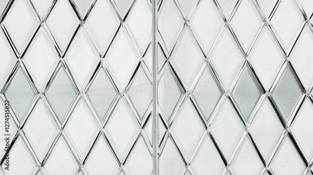 Poster glass panel design with diamond shapes creating a reflective and modern aesthetic ideal for backgrou