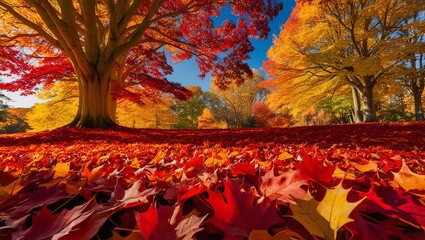 autumn trees in the park , AI Generated.