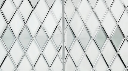 Fototapeta premium Glass panel design with diamond shapes creating a reflective and modern aesthetic ideal for backgrounds, wallpapers, and interior decoration projects