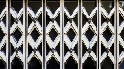 Intricate Metal Grille Design with Geometric Pattern Reflecting Modern Architectural Style and Contemporary Design Elements