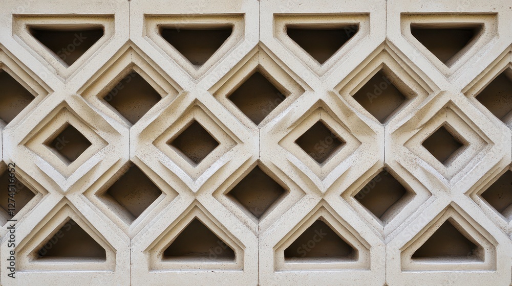 Poster decorative concrete wall with unique geometric patterns showcasing a modern architectural design aes
