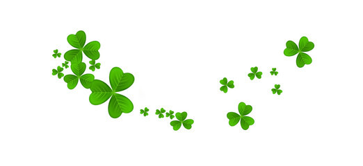 Realistic shamrock wreath element. Round clover frame. Green leaves